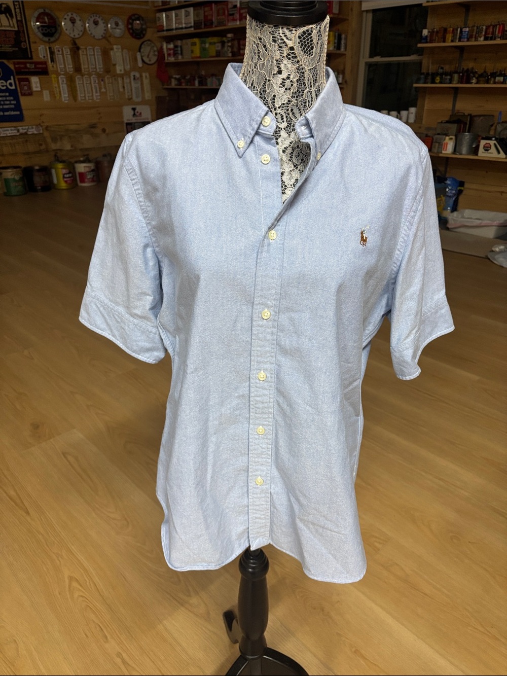 Polo by Ralph Lauren Pale Blue Short-Sleeve Button-Down Shirt